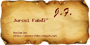 Jurcsi Fabó névjegykártya